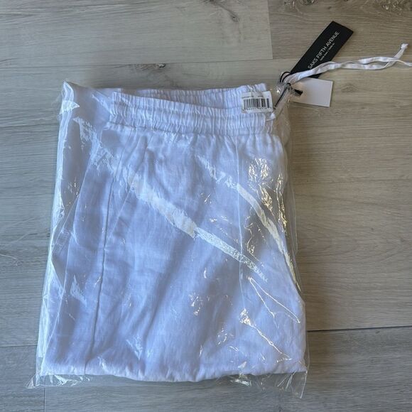 SAKS FIFTH AVENUE
100% Linen Drawstring Pants White‎ L NWT in packaging - Picture 3 of 5
